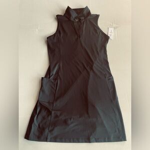 Stylish Beautiful Cute Classy Lillie Green Black Sleeveless Dress with Pockets